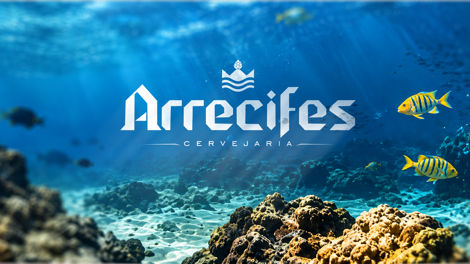 Identidade Arrecifes no fundo do mar límpido